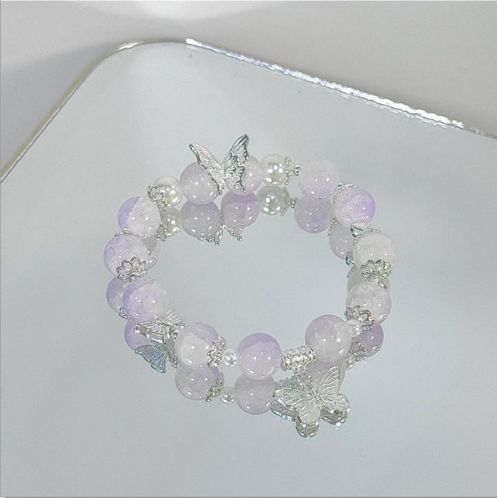 Ice Glass Spirit Snake Long Butterfly Tassel Bracelet Women'S Luxury Niche Spirit Butterfly Tassel Bracelet Bracelet For Girlfriend Gift - Image 1